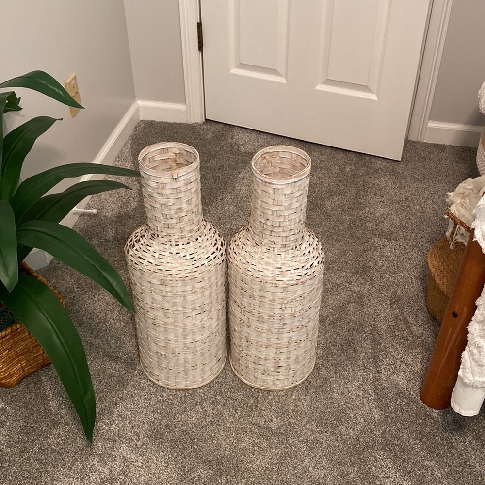 Wicker Vase 23” Tall, set of 2, or sold individually Brand New from Home Goods